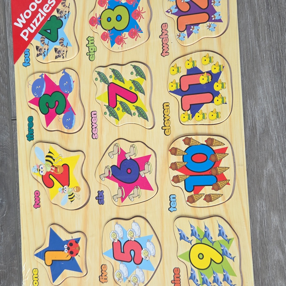 Colorful Wooden Number Puzzle for Kids - Picture 3 of 3